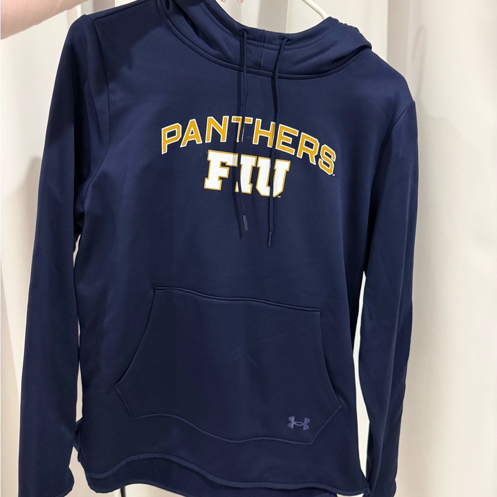 FIU Under Armour Navy Hoodie with Logo